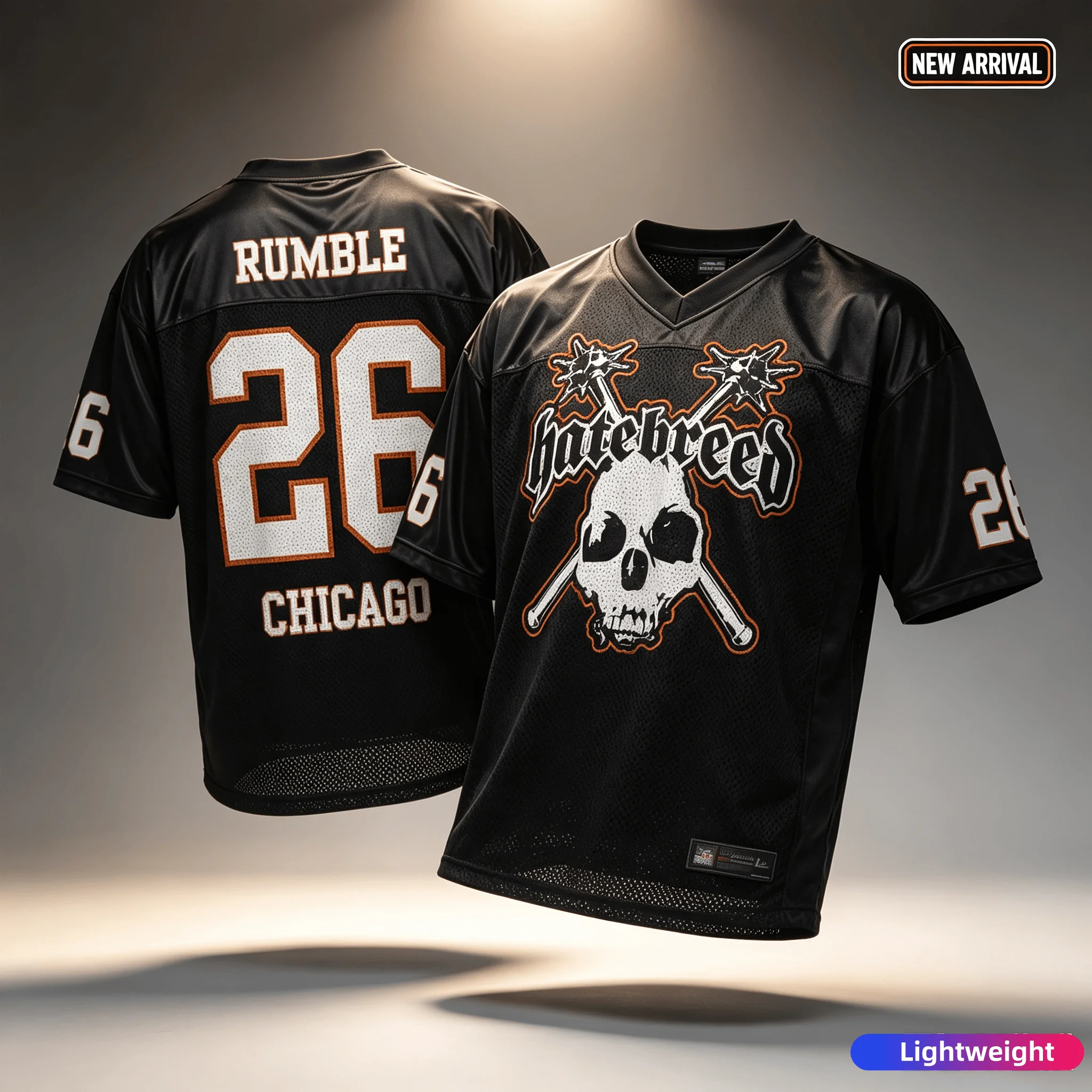 2026 New Hatebreed Rumble 2026 Chicago Skull Baseball Jersey Hardcore Metal Band 3D Print Mesh Football Shirt Family Clothing
