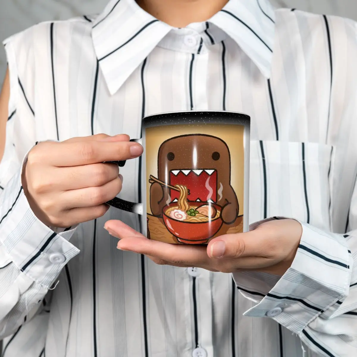 Domo Kun Doll Face Graphic Mug Funny Ceramic Coffee Cups Tea Mugs Milk Cup Drinkware Gift for Friends