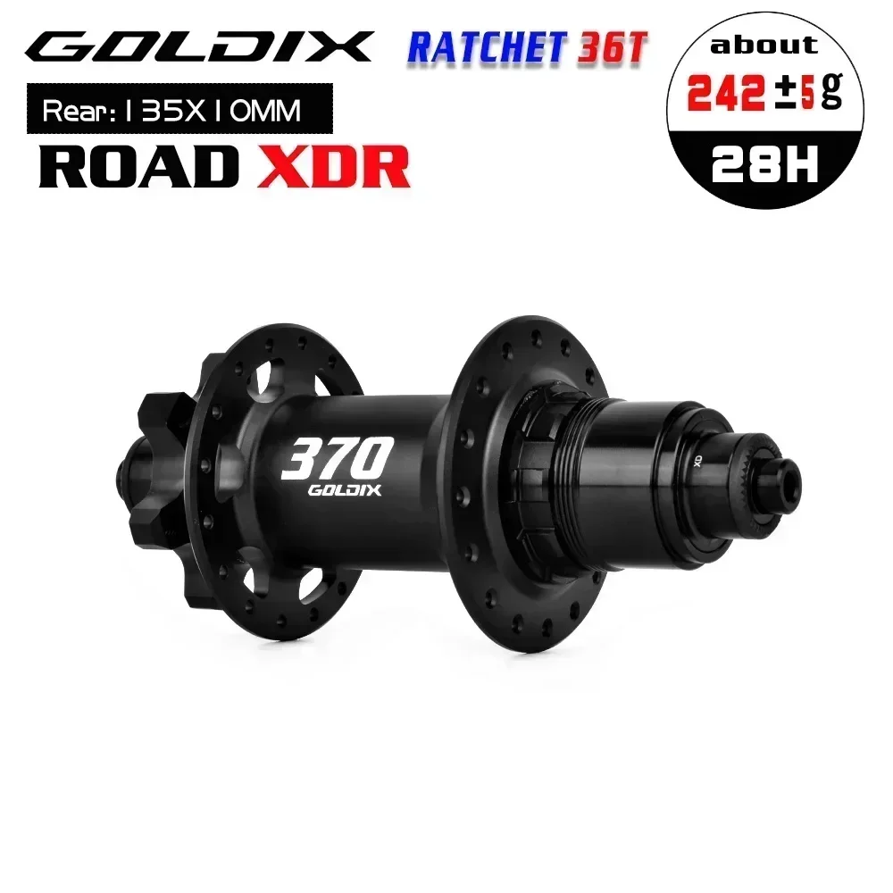 GOLDIX 370 32 28 ثقوب صاخبة محور مكعب برو 7 اسئلة 36T الطريق دراجة دراجة محور السقاطات XDR 12x100 الجبهة 12x142 الخلفية K7