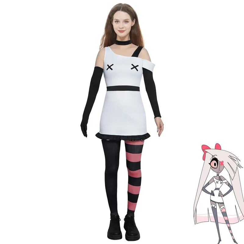 

Аниме Вагги Хазбин Косплей Платье Костюм с Аксессуарами Дьявол Радио Демон Сексуальные Мужчины Женщины Карнавал Хэллоуин Полный Комплект