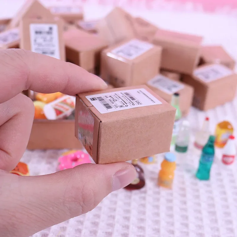 Mini Carton Express Box 1:12 Dollhouse Miniature Simulation Express Small Parcel Lucky Surprise Box Prize Bag Toys Accessories