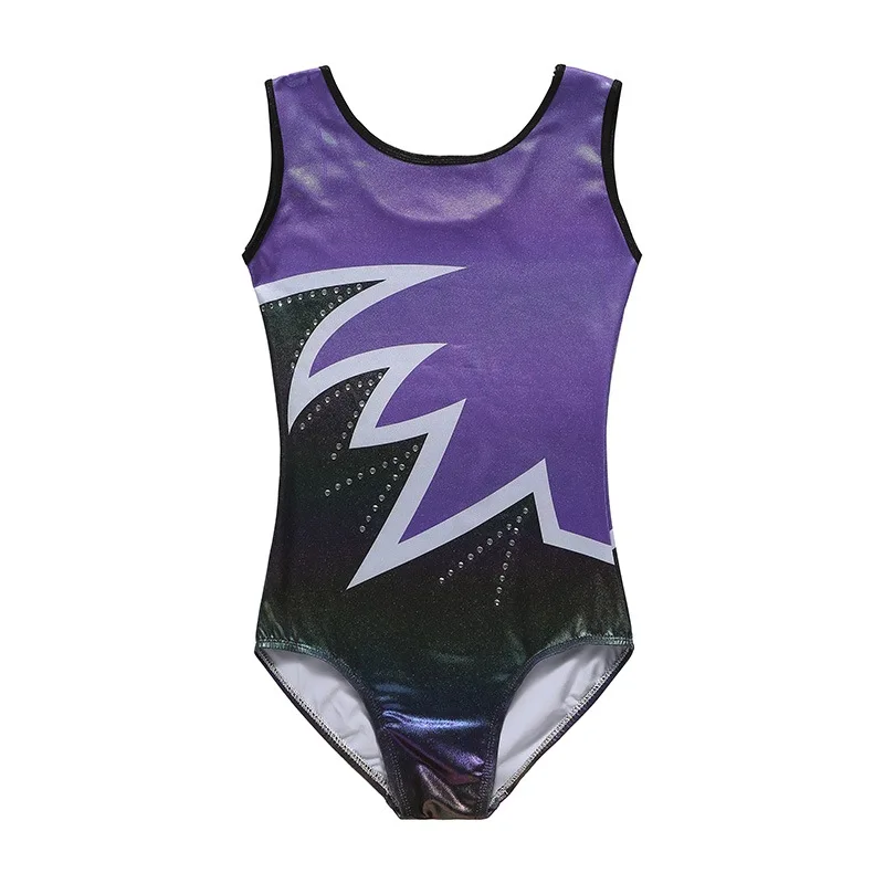 5-14 Years Children Girls Gymnastics Ballet Leotards SleevelessTank Bodysuit Kids Dancewear Stage Costume view 4