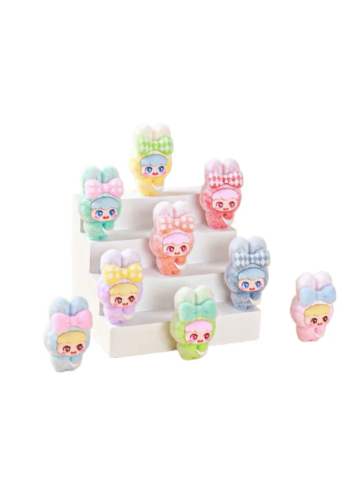 9 قطع من تمثال أرنب صغير لطيف على شكل ربطة عنق كرتونية لتزيين سطح المكتب وقطعة عرض صغيرة #6