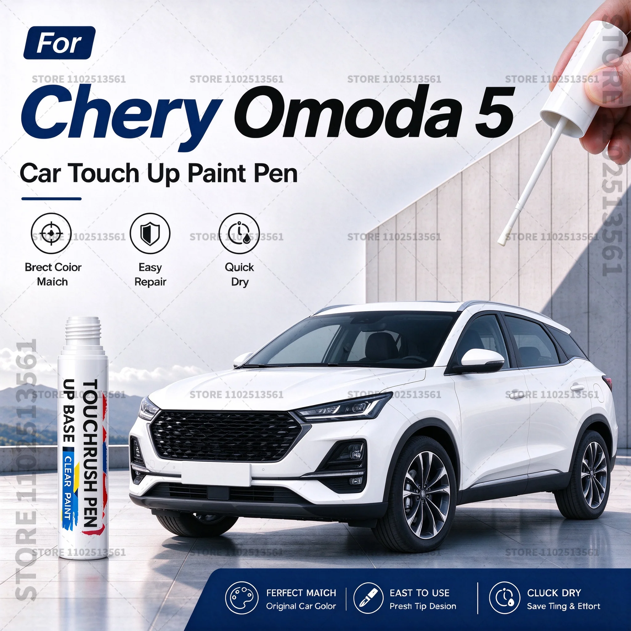 For Chery Omoda 5 White Black Car Scratch Remover Paint Pen Touch Up Marker for Auto Body Repair Door Bumper Fender Accessories