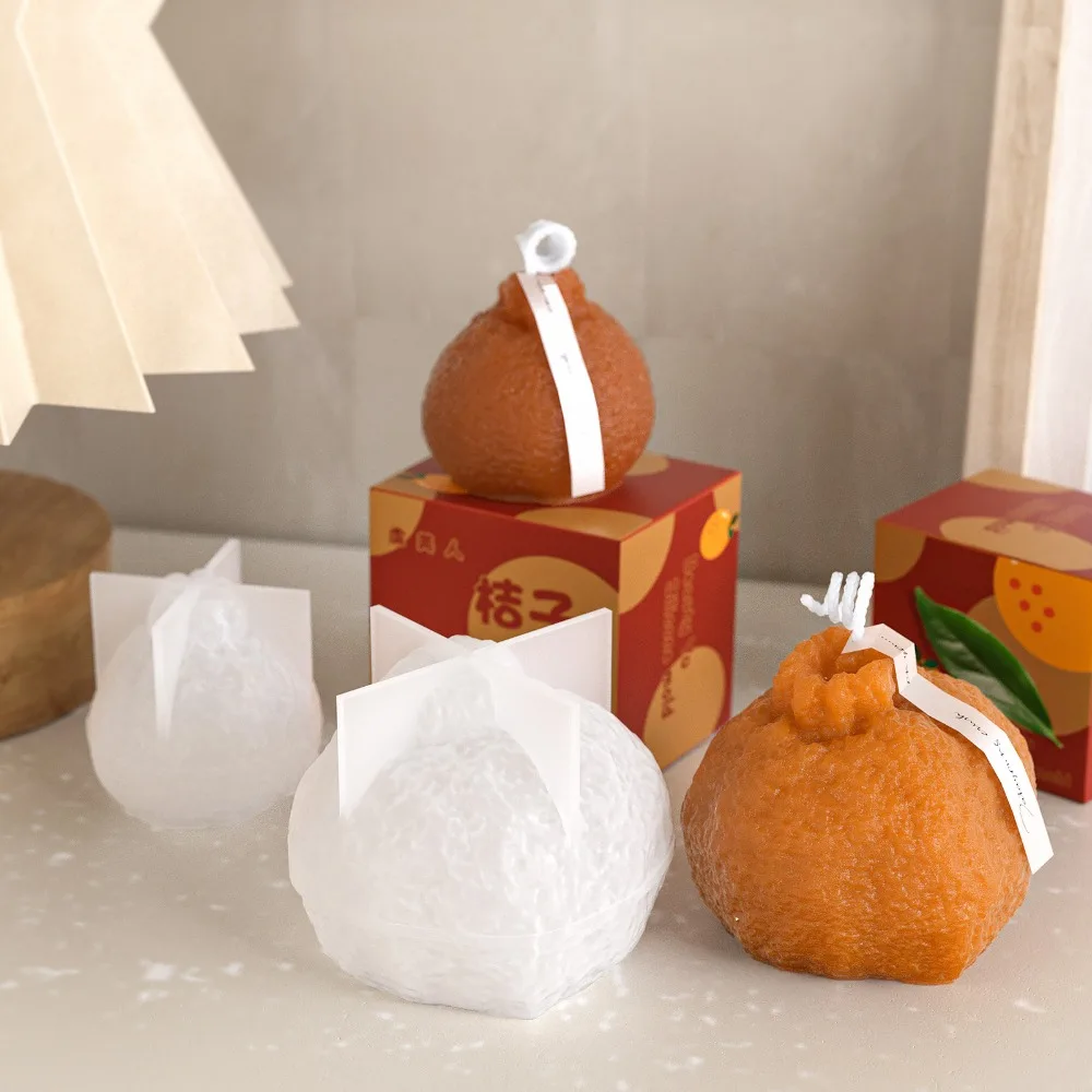1-2PCS Fruit Aromatherapy Candle Mould Orange Shape DIY Silicone Mold for Gypsum Resin Epoxy Making Kits Home Decor Craft Gifts