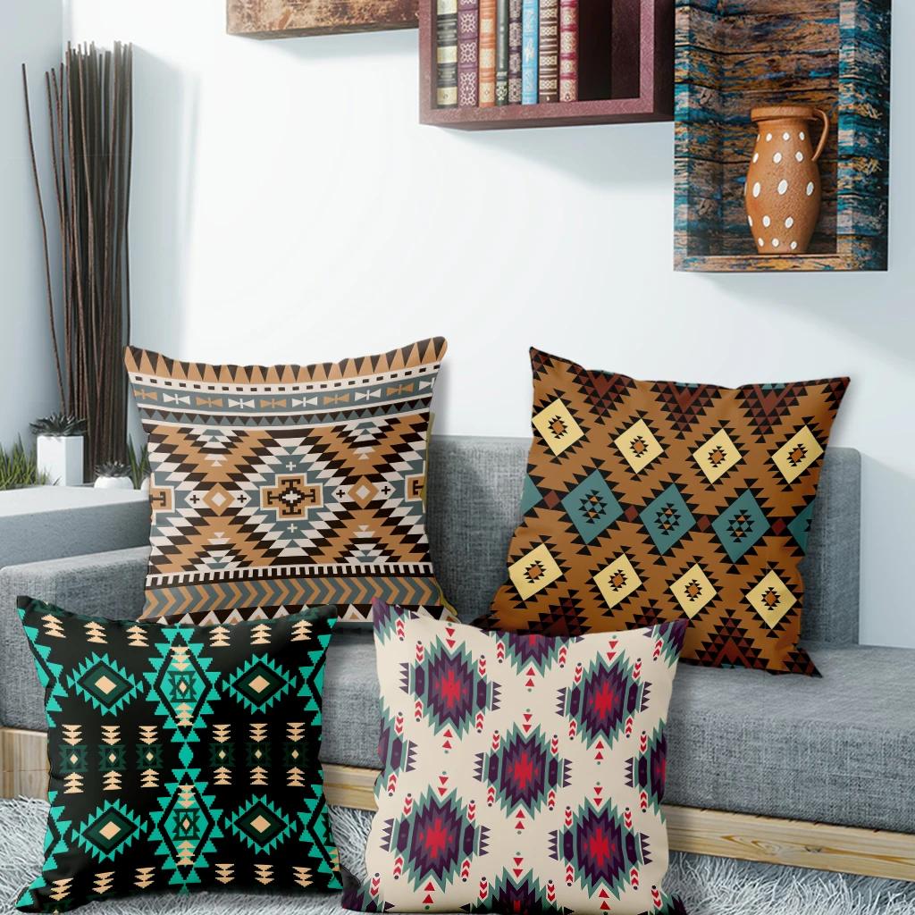 

4 шт. красочные наволочки с геометрическим рисунком, подходят для дивана, автомобиля, спальни, декоративная наволочка, наволочка