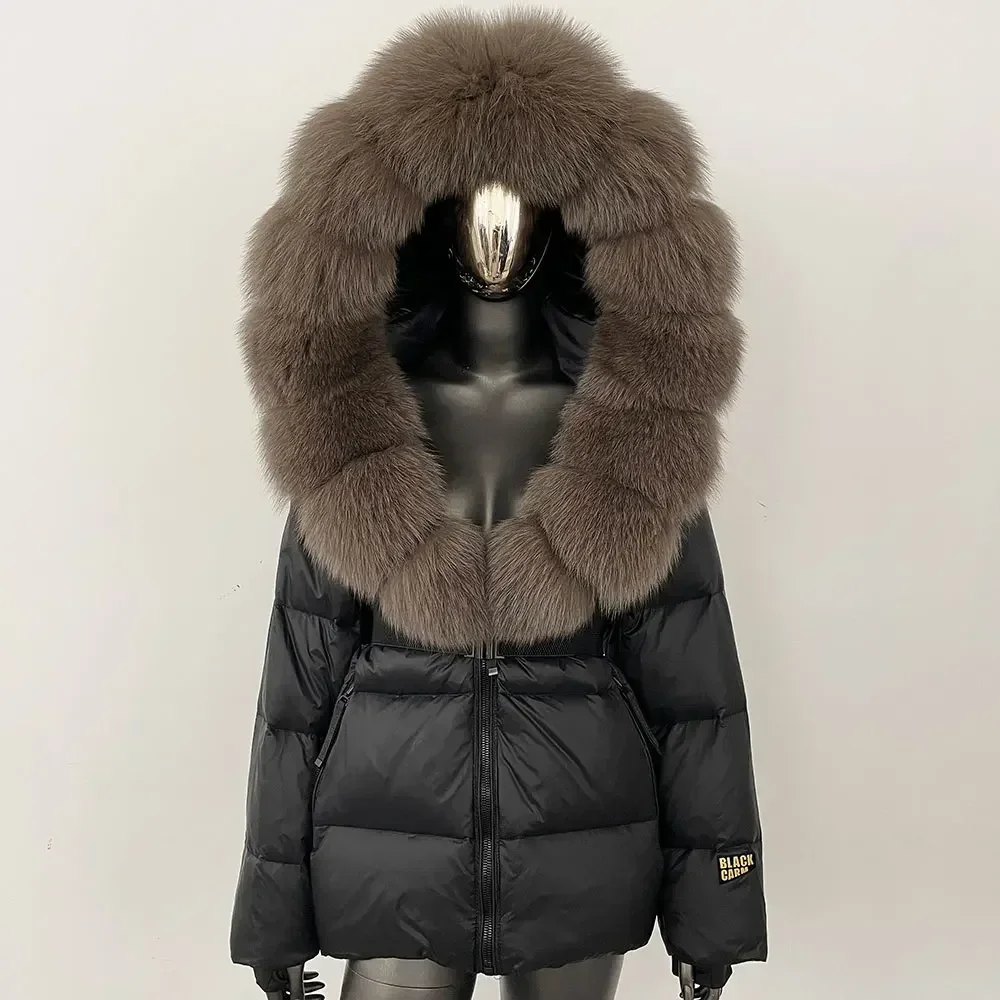 

Down Coat Women Winter Real Natural Fox Fur Collar Thick Warm Puffer Jacket Hooded Detachable Outerwear Real Fur Jacket Fashion