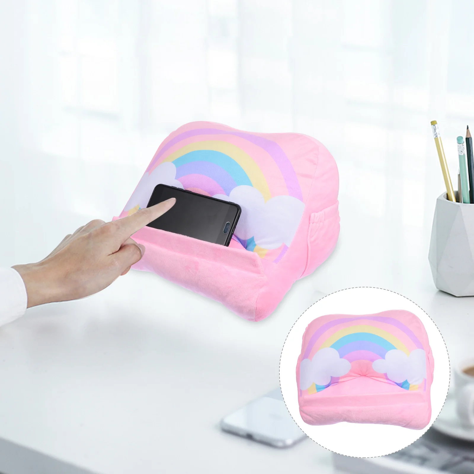 

Tablet Cushion Phone Pillow Holder for Children Stand Dual Use Throw Pillows Bed