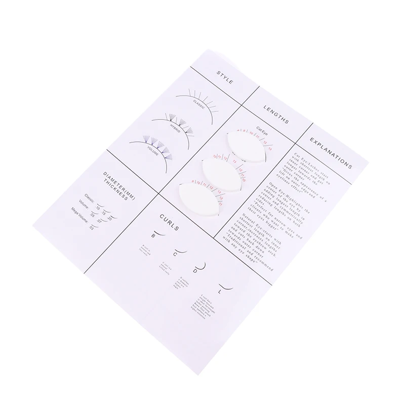 Mappa delle ciglia innestate per principianti soffio di polvere ciglia ciuffi grafico pratique spugne a forma di occhio pratica riutilizzabile soffio di polvere
