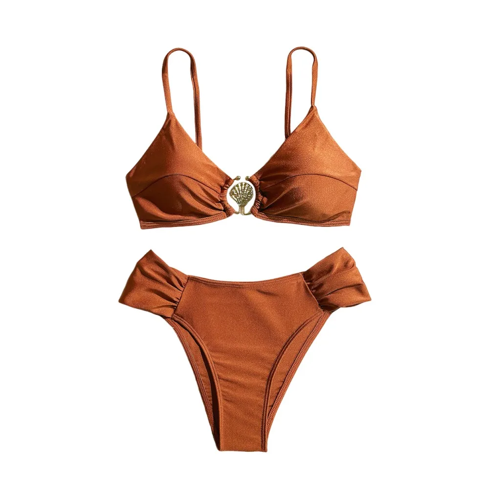

2Pcs/Set Fashion Summer Beach Bikini High Waist Casual Women Swimsuit Bathing Suit Push Up Beachwear Beach