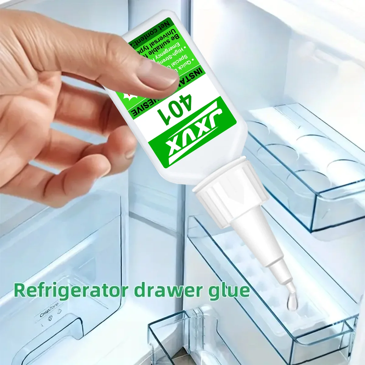 الجديد والمحدث 401 سوبر أكريليك لاصق، 5 ثوان للتجفيف الفوري، ومقاوم للماء، والاستقرار جيد، أداة لاصقة كاملة. ينطبق على الخشب والبلاستيك والسيراميك والمعادن والمطاط وهلم جرا.