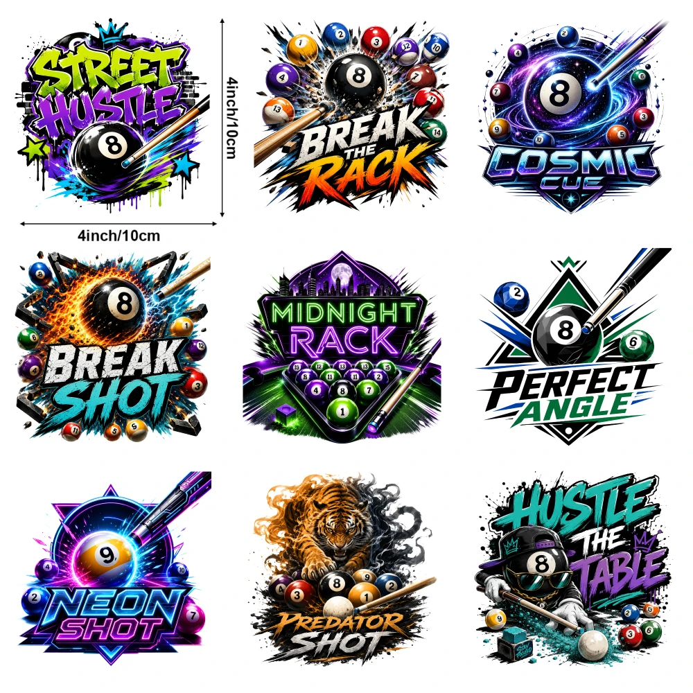 9 Pcs Hustle Table Break Shot Neon Shot Midnight Rack Street Hustle Break Rack Cosmic Shot Perfect Angle