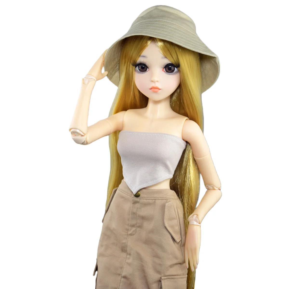

YUTOTUE 60cm Height Fashion Doll with Top Skirt Shoes Long Wigs Hat Full Set Kids Gift BJD Toy