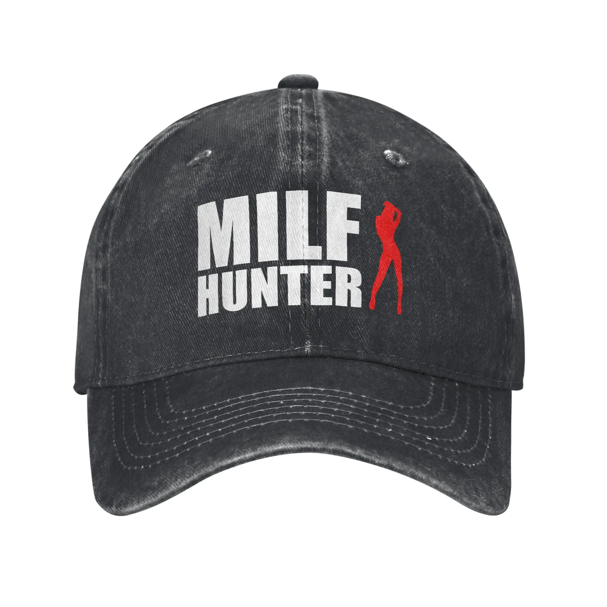 Milf hunter Baseball Cap Sun  Hunting Camping Dropshipping Washed Hip Hop Hats Women Men Trendy Print Baseball Caps