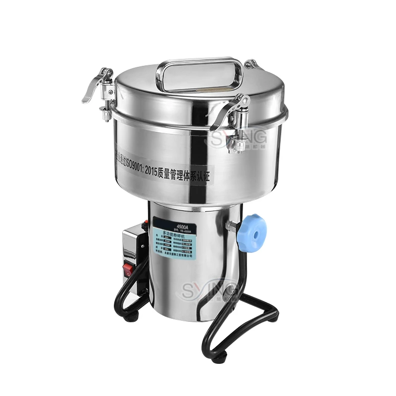 4500g Large Capacity Grain Flour Mill Dry Spice Grinder Pulverizer Powder Grinding Machines for Herbs Grains Coffee Bean