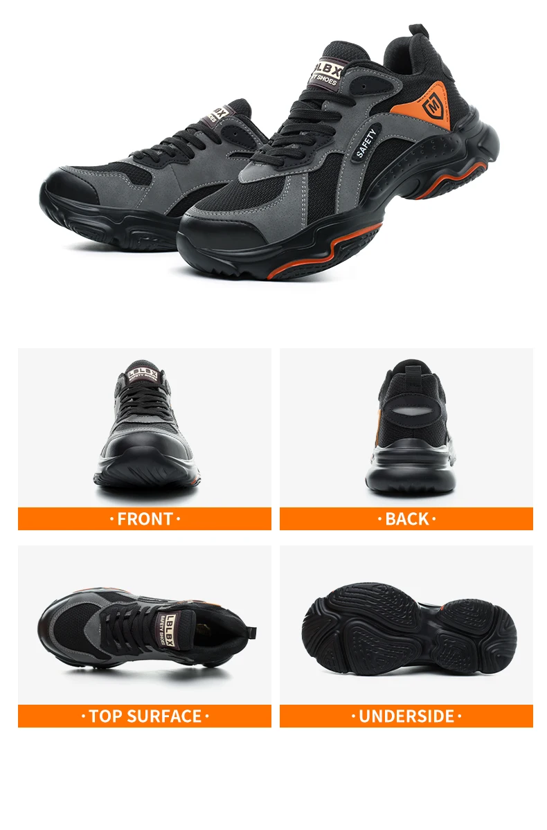 Work Safety Shoes Breathable Men Work Protective Sneakers Anti-Puncture Work Shoes Male Steel Toe Outside Sport Shoes