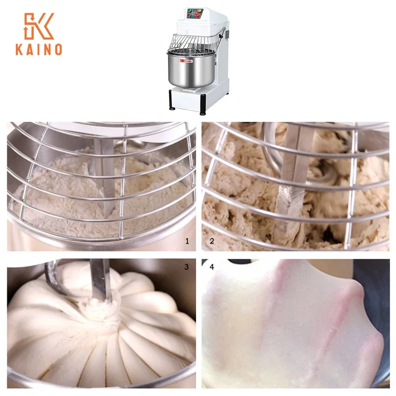 Commercial 8kg 12kg 16kg 20kg 25kg 33kg 20L - 80L Bread Flour Kneading Machine Spiral Dough Mixer for Bakery Machine