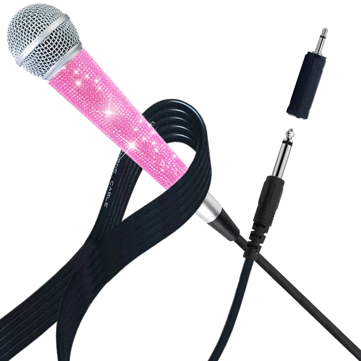 

Sparkly Pink Wired Microphone Professional Audio Equipment for Stage Church Studio Home Use