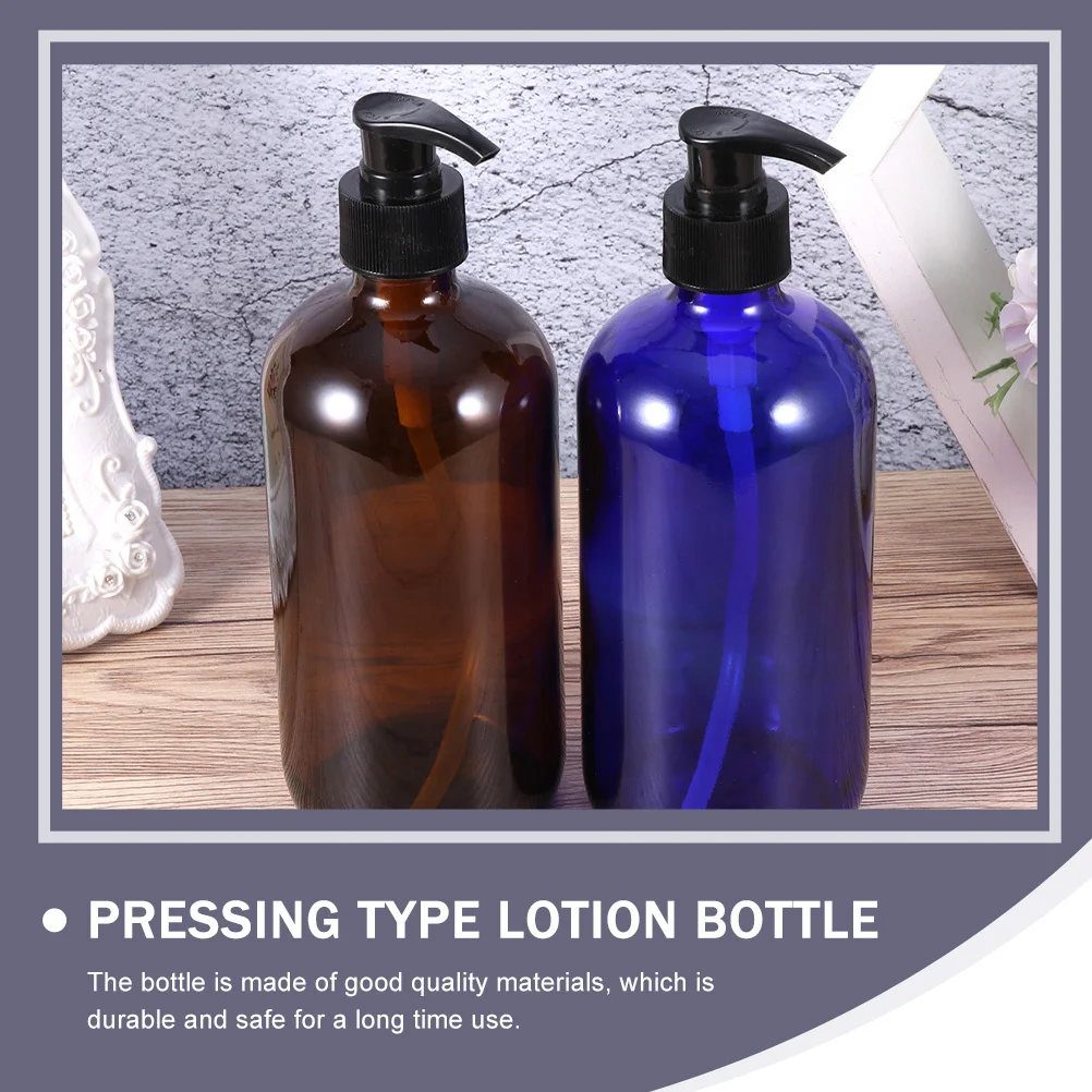 

2Pcs Pressing Type Lotion Bottles Compact Refillable Glass Storage Bottles Multipurpose for Travel Use Lotion Bottle