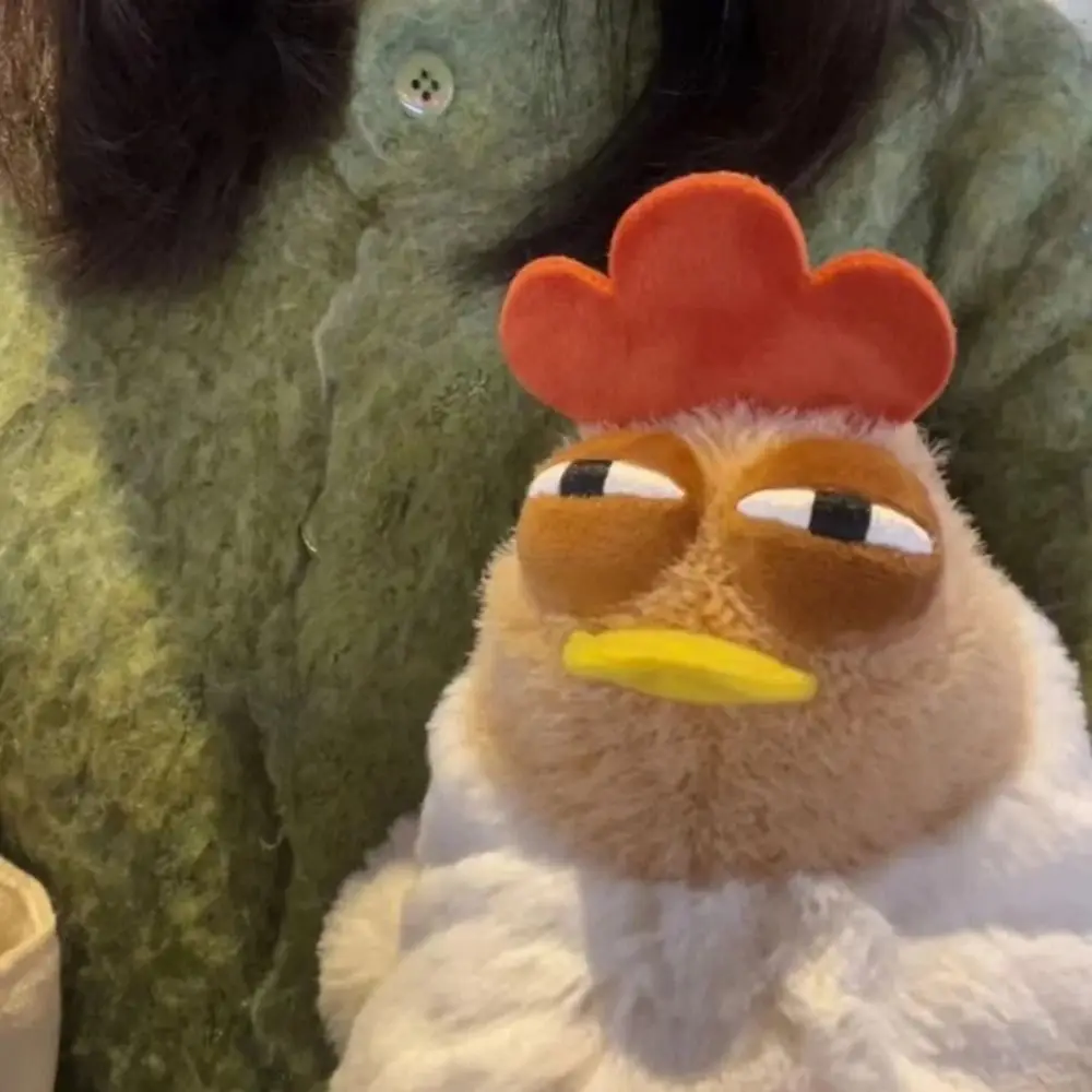 Fluffy Hen Shape ไก่ Plush กระเป๋าสายคล้องไหล่ปรับได้ซิปกระเป๋าสะพายข้างขนาดใหญ่ความจุ