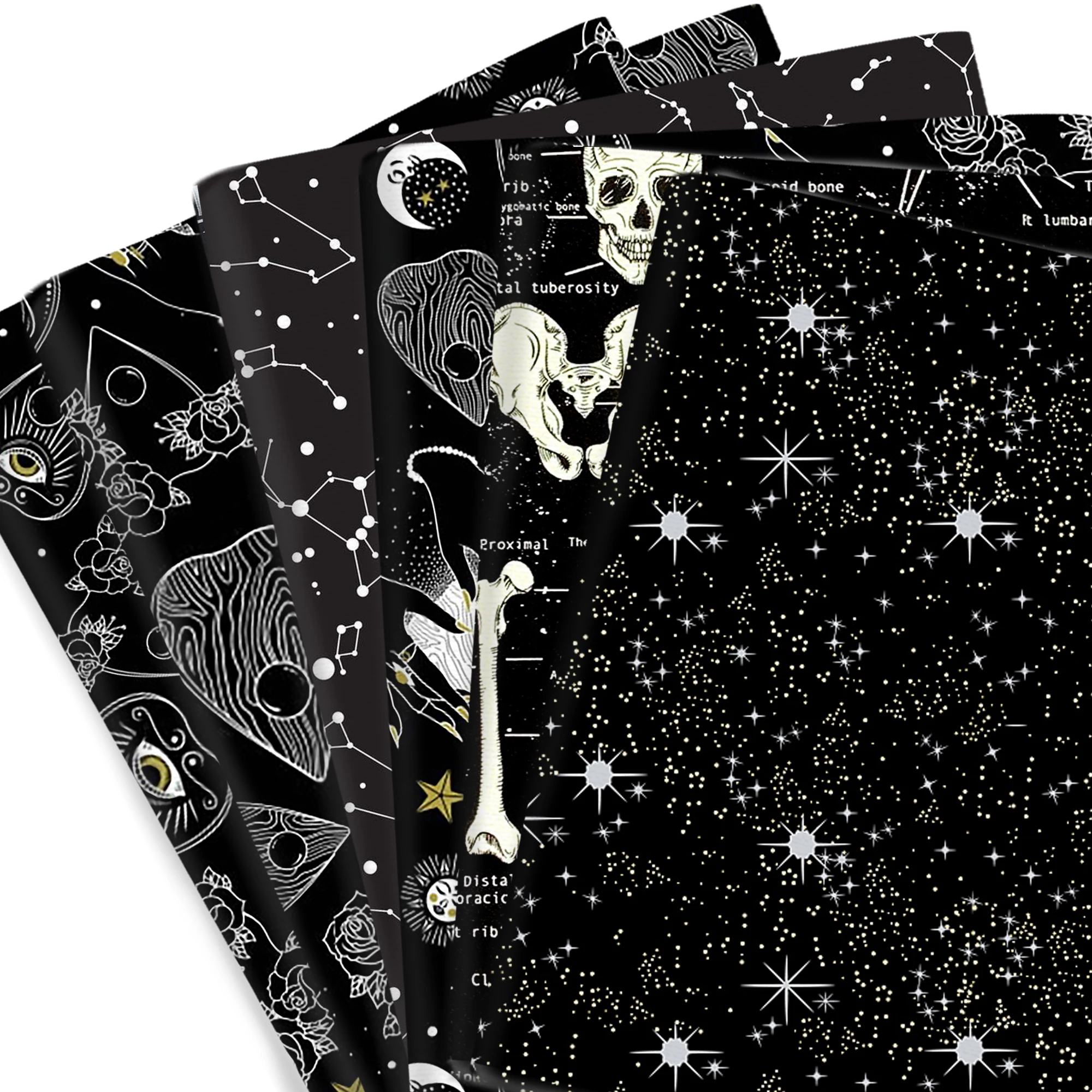 50*145cm Black Horror Free Ship Cotton Fabrics By The Meter Cartoon Fabrics For Sewing Cloth Dress DIY Crafts Home Textile