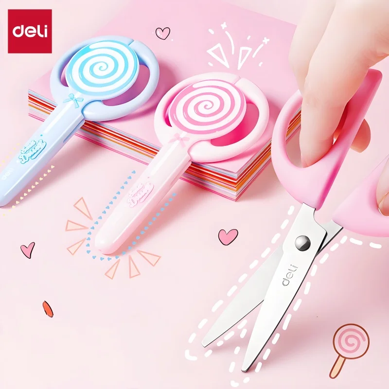 ديلي مصاصة على شكل مقص السلامة الاطفال مقص للحرف اليدوية مع طرف حاد متعة الأطفال أداة قطع الورق DIY بها بنفسك اللوازم المدرسية #1