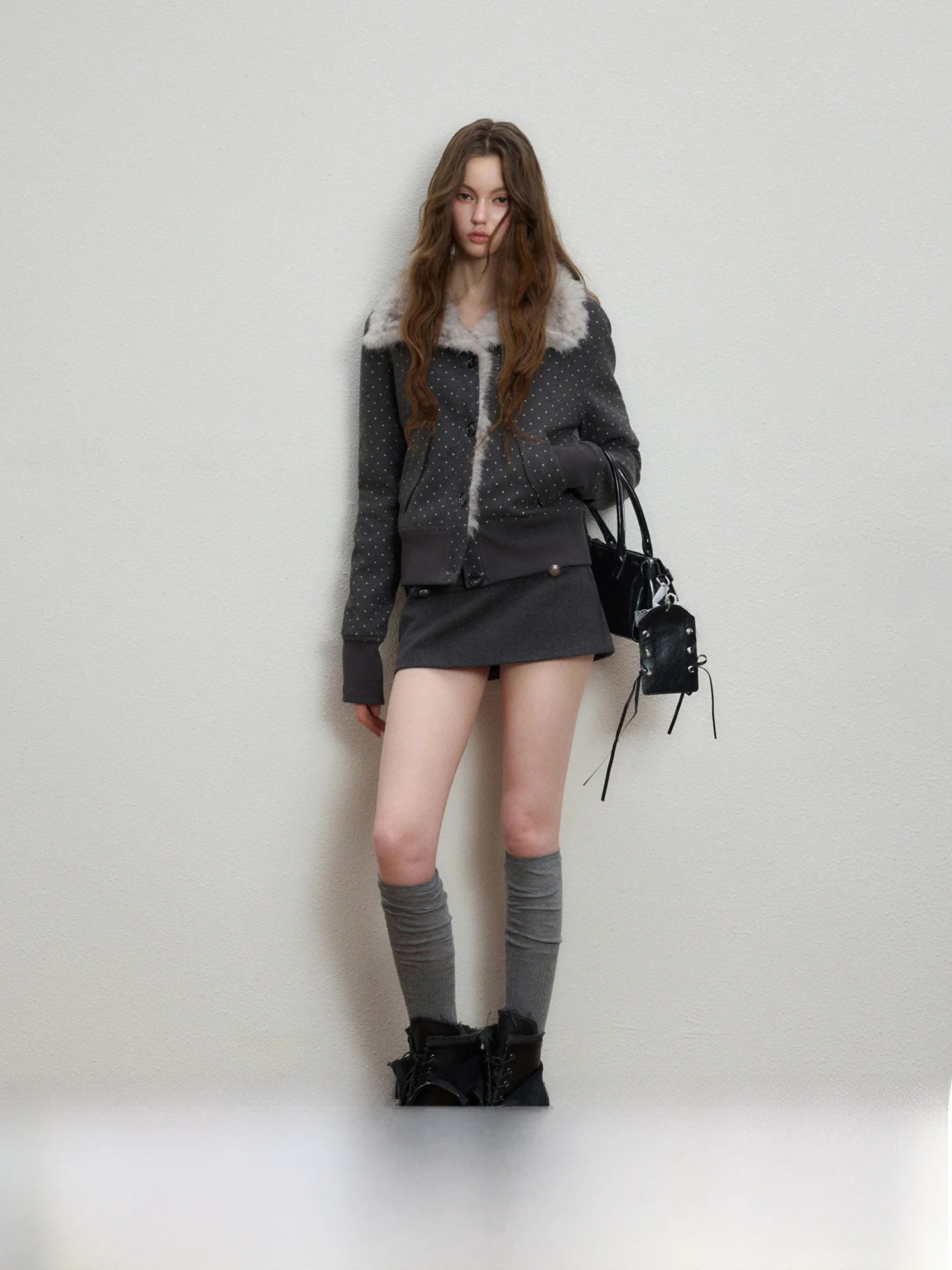 

Женское шерстяное пальто Luamoss в корейском стиле, с клетчатым узором, вельветом, пэчворком и принтом в горошек, приталенное, удлиненное, для повседневной носки