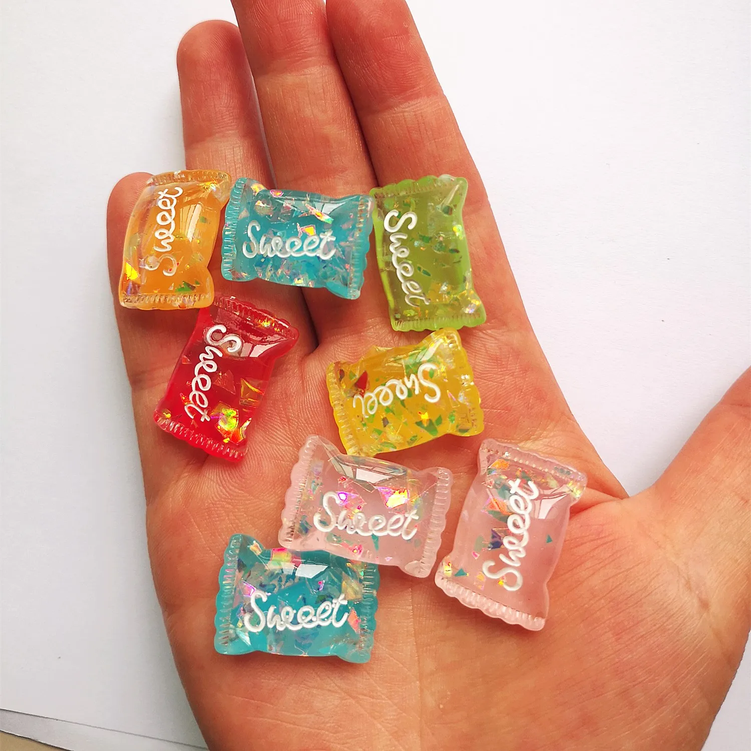 10 teile/beutel Kawaii Creme Candy Miniatur Dekor Harz Marin Zucker DIY Dekor Telefon Fall Dekoration – Detail 5