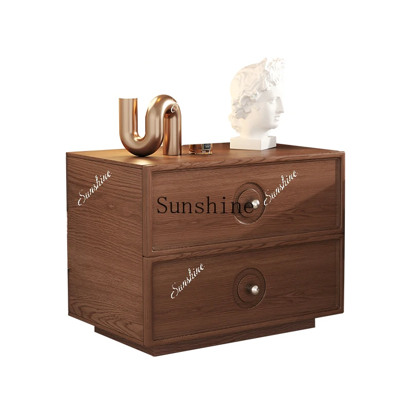French retro solid wood bucket chest of drawers, locker, six-bucket side cabinet  FT