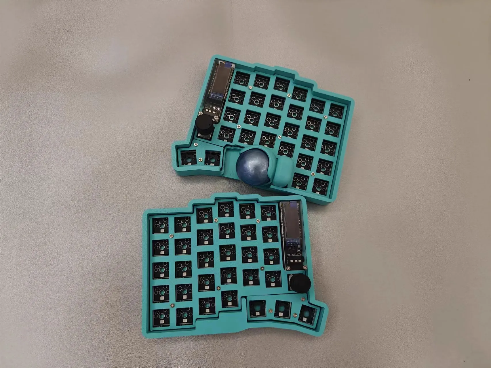 Keyball 61-key Split Keyboard VIA Key Change Single-mode Hot-swappable Keyboard Kit Customized Ergonomic Office Gaming Keyboard