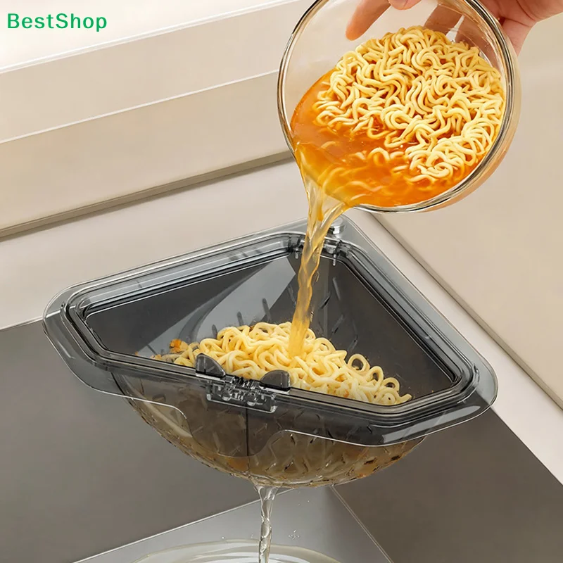 

Угловая корзина для слива воды с раковины, многофункциональный кухонный дуршлаг для промывки лапши и овощей