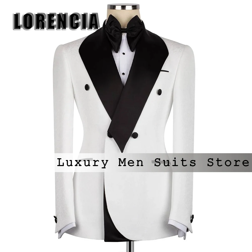 

Классические жаккардовые мужские костюмы из 2 предметов, 2025, двубортный свадебный смокинг для жениха, комплект по индивидуальному заказу, пиджак, брюки, халат mariage femme