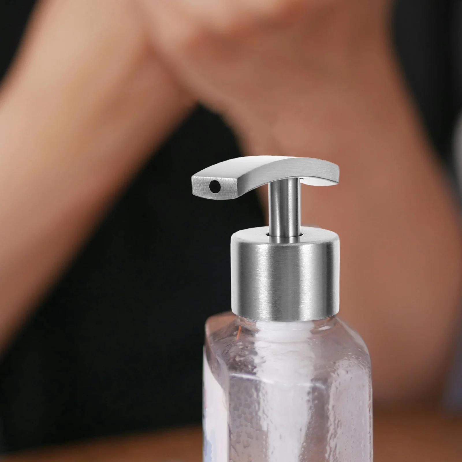 

2Pcs Press Type Soap Dispenser Pump Stainless Steel Replacement for Lotion Shampoo Conditioner Leak Proof Soap Dispenser Pump