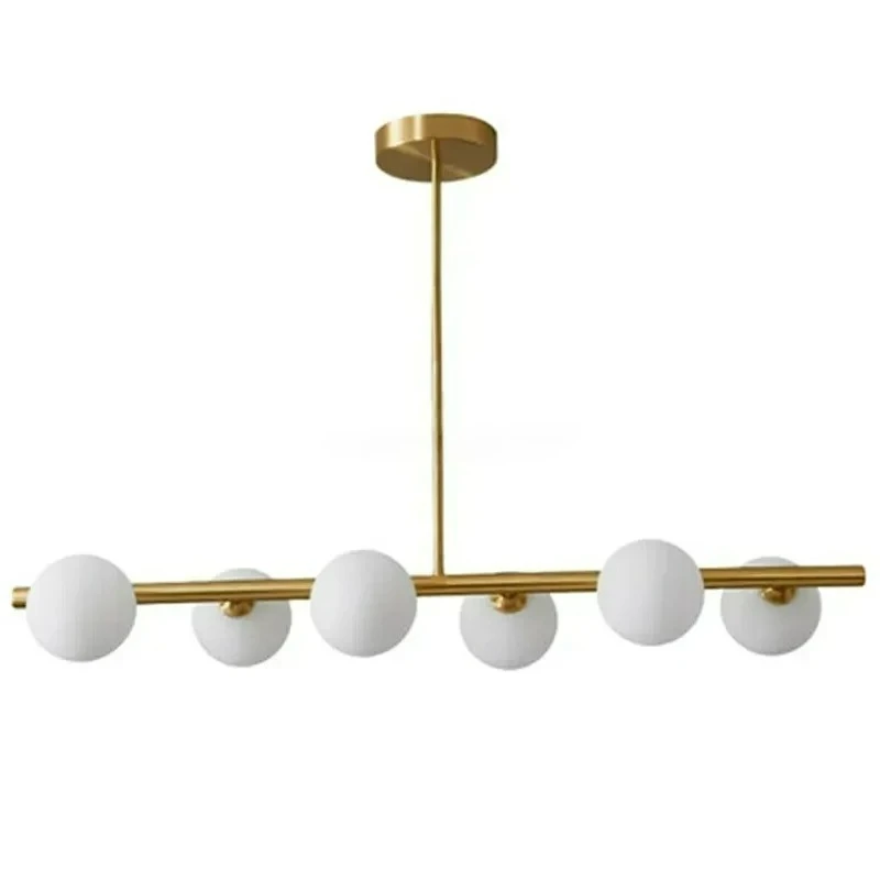 

Nordic Modern White Glass Ball Chandelier for Dining Table Living Room Bedroom 3/5/6/8 Heads Pendant Lamp Indoor LED Lighting