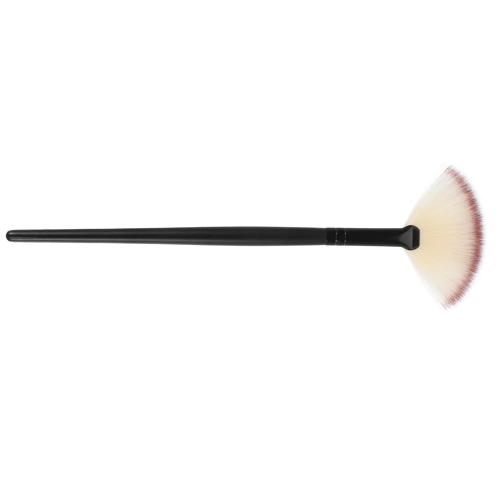 Pennello per trucco Manico nero Setole marroni Cipria Fard Evidenziatore Accessorio di bellezza Morbido Non capannone Durevole