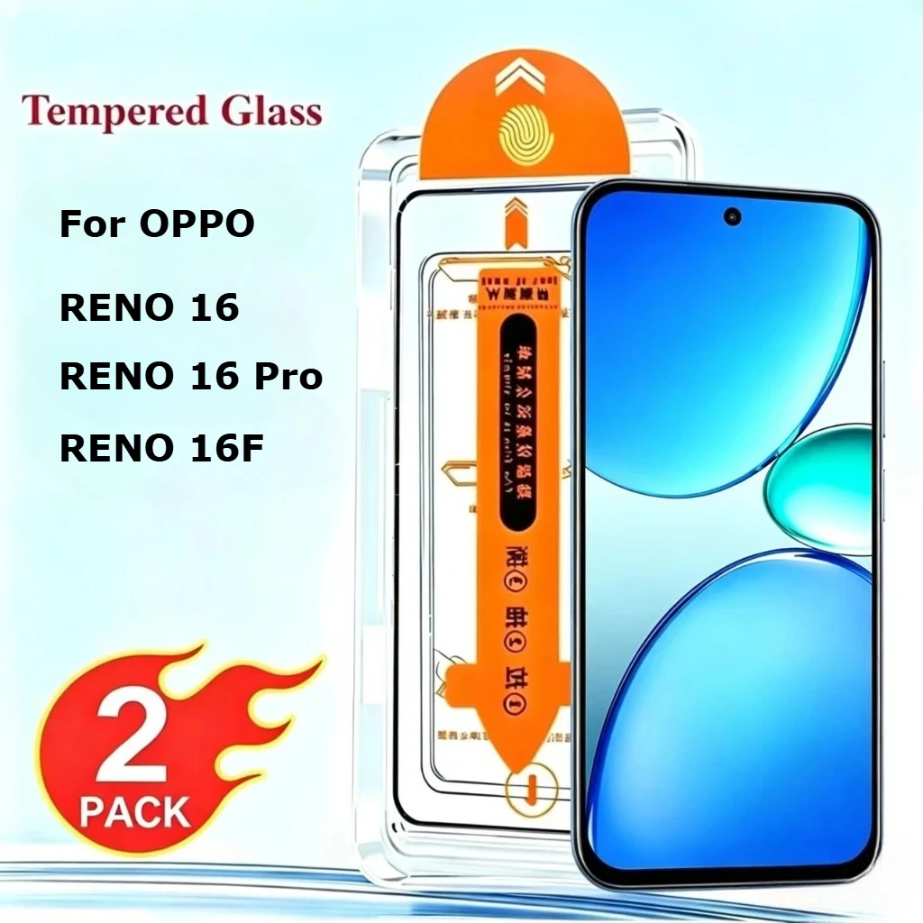 2Pcs For OPPO RENO 16 Pro 16f Screen Protector RENO 16 Pro RENO16 F Tempered Glass With Outomatic Installer Tool