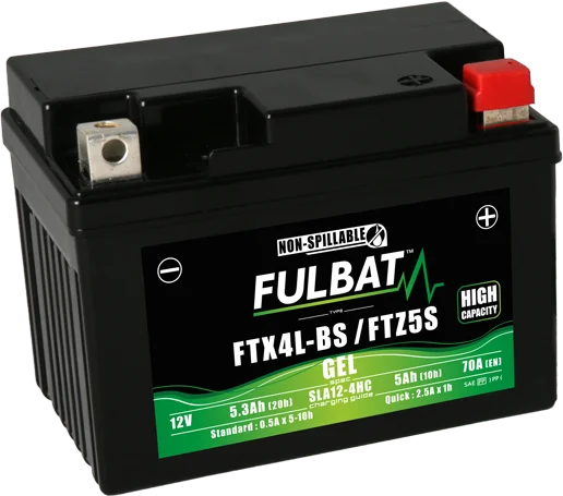 Batería FULBAT FUL GEL - FTX4L-BS / FTZ5S / YTX4L-BS / YTZ5S (Gel, sin mantenimiento)
