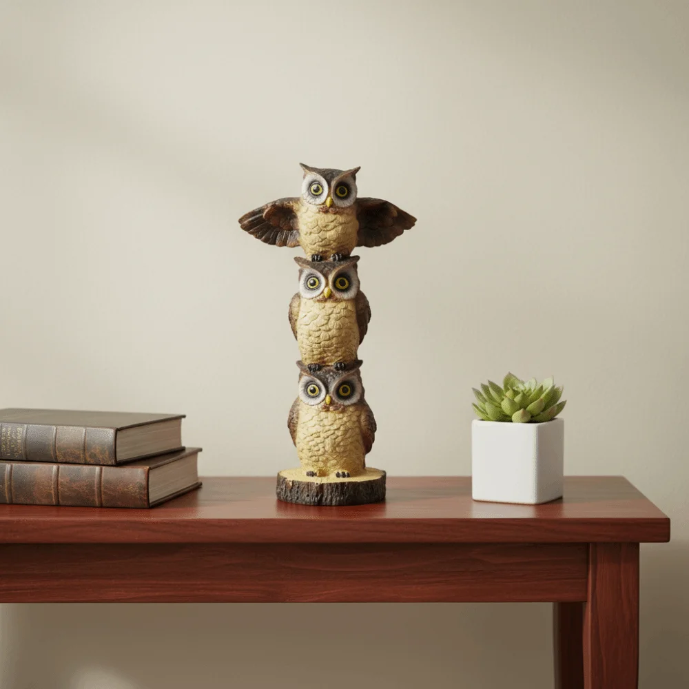 الحرف اليدوية وهمية البومة النحت في الهواء الطلق مقلد الحرفية الراتنج البومة تمثال دمية مضحكة نموذج محظوظ البومة تمثال هدايا أعياد ميلاد للأطفال