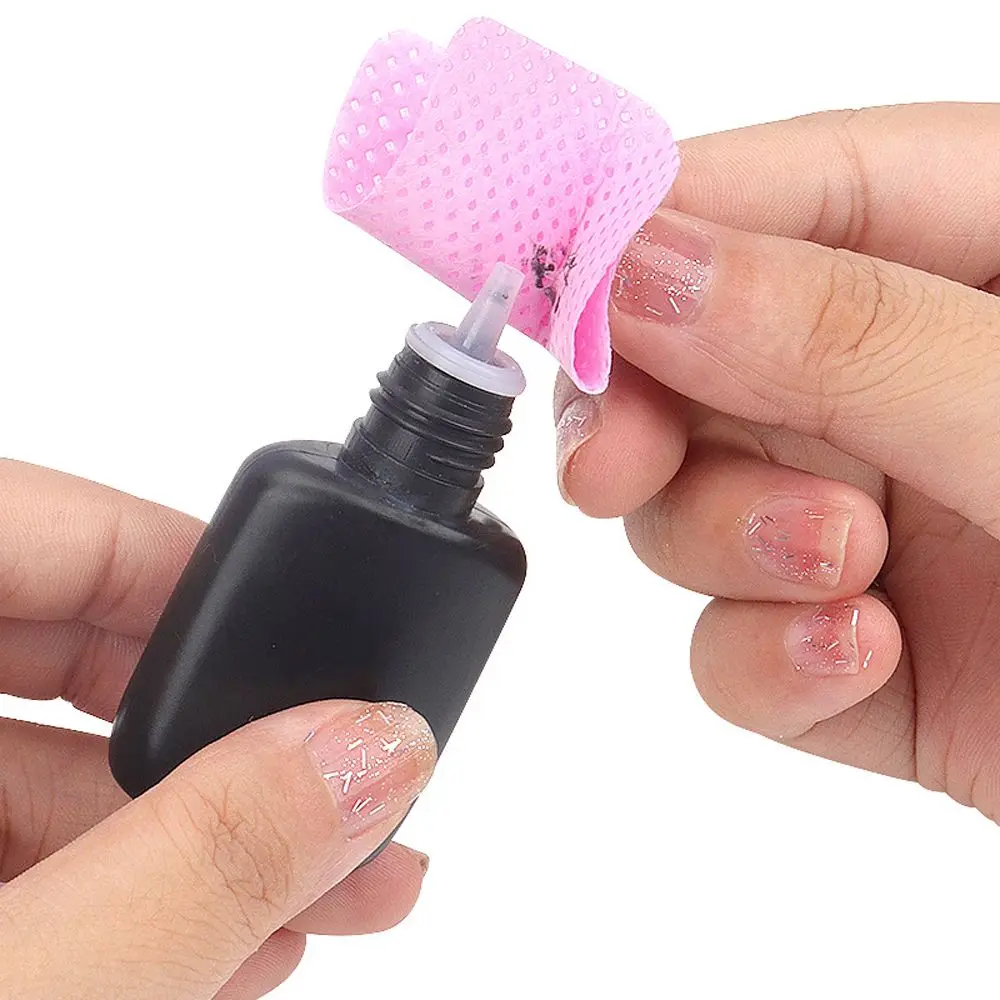 Papier portable non pelucheux pour dissolvant de vernis à ongles en gel UV, tampon de dissolvant de colle à cils, nettoyant pour pointes d'ongles, coton dissolvant, lingettes en coton pour cils