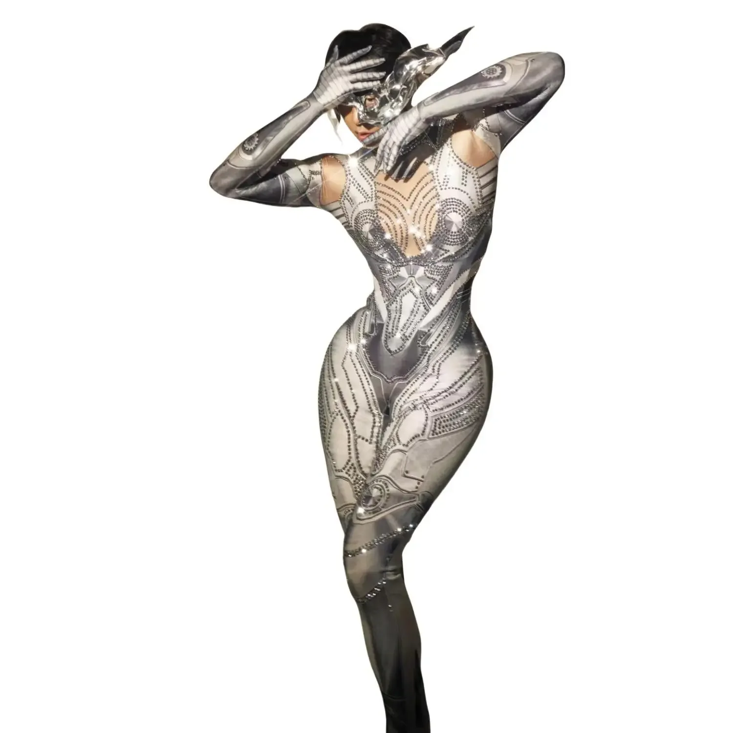 Stage Show Outfit Celebrate Birthday Bodysuits Dancer Clothes Drag Show Rompers Women Club Party Rhinestone Jumpsuits