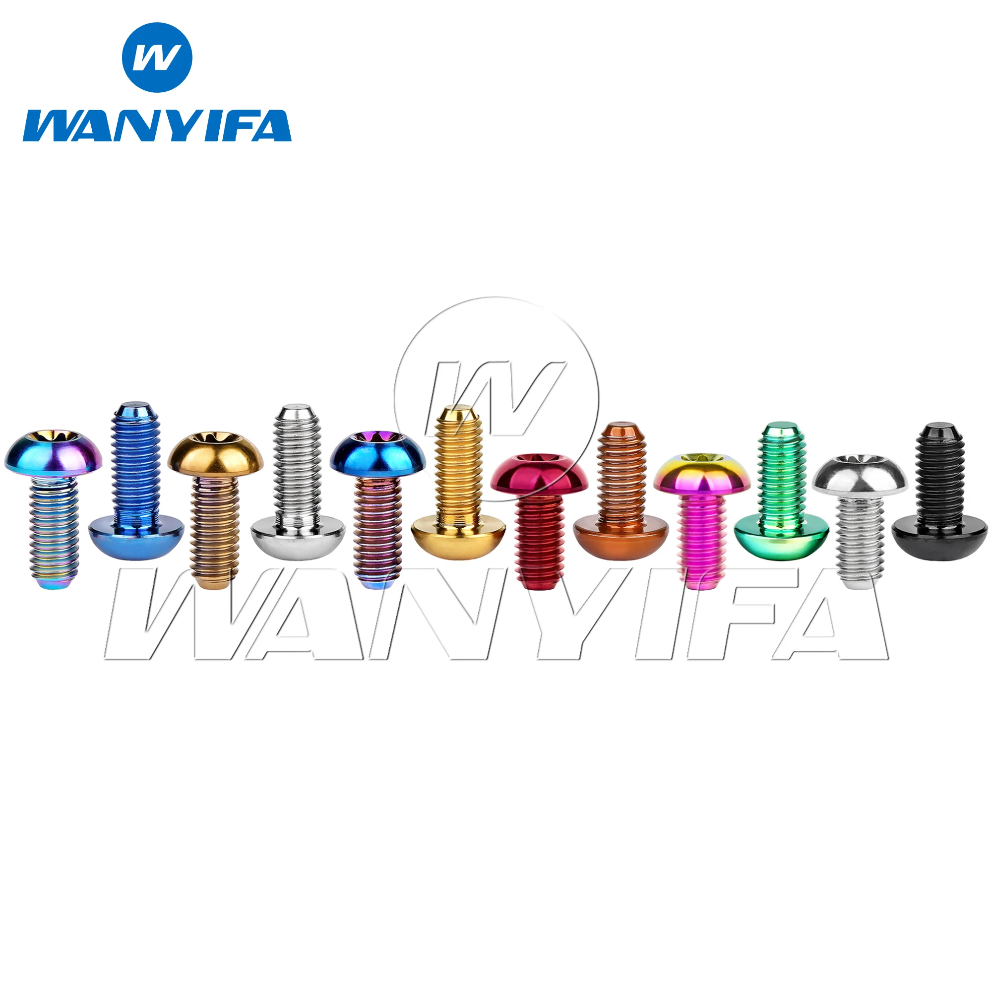 Wanyifa Titanium Bolt M5x10 12mm Button Torx T25 Screw for Bicycle Disc Rotor Bike Water Bottle Cage Cycling Parts