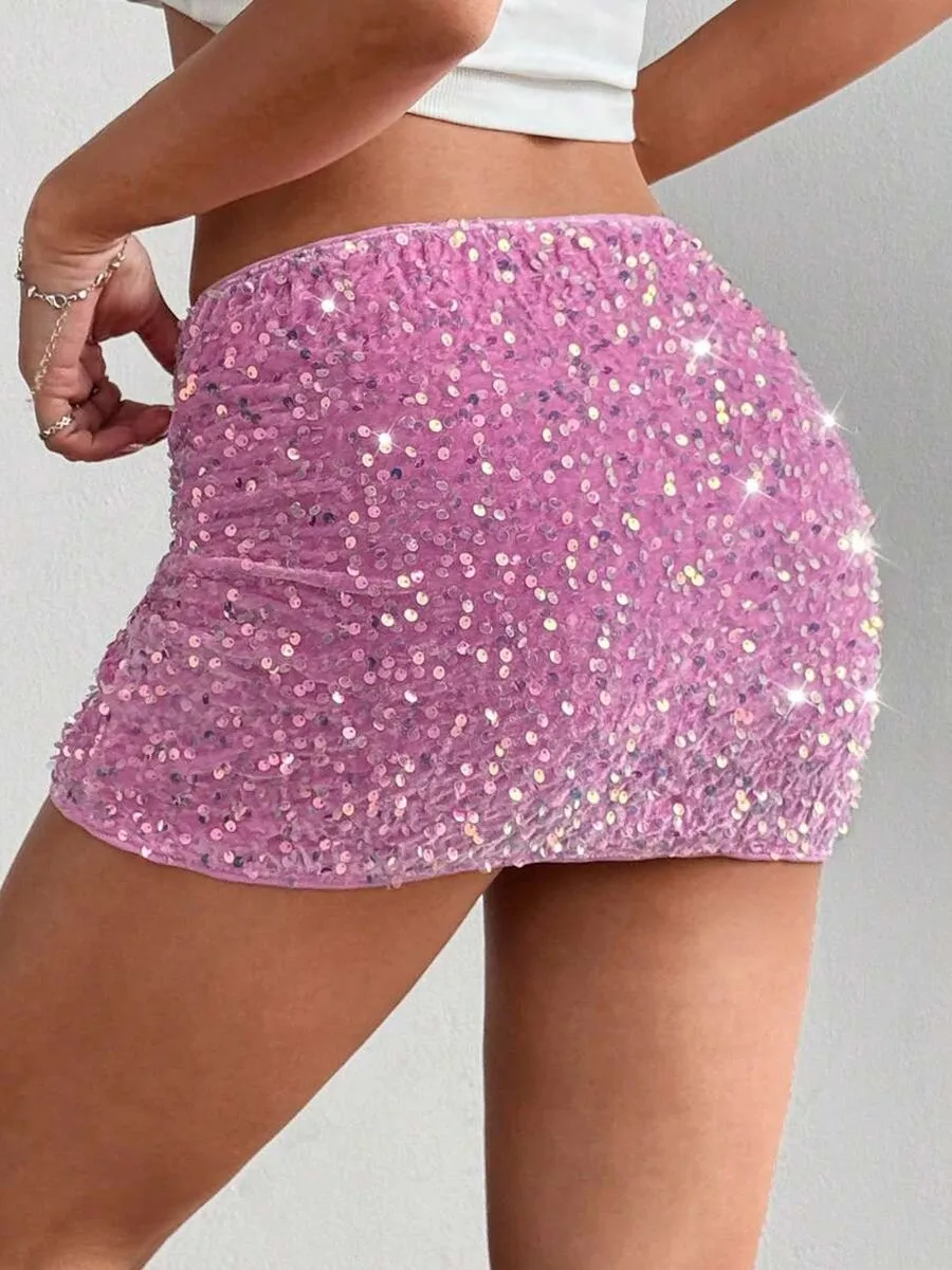Beaded Skirt Embroidery with Sequins Private Celebrity Style Daily Party Dance Autumn Individual Street Style Skirts for Women