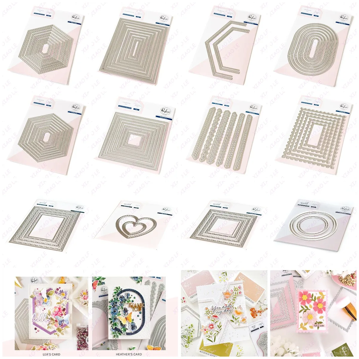 

Nested Squares Diagonal Stitch Fancy Edgers Cutting Dies Craft Embossing Make Paper Greeting Card Making Template DIY Handmade