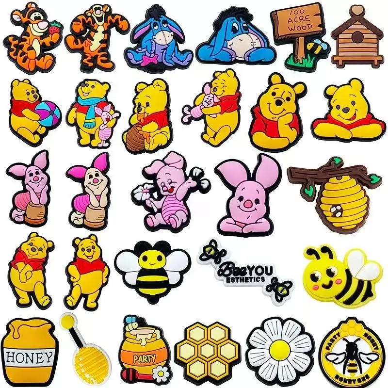 8-100pcs Cute little bear Shoe Charms For Sandals,Shoe Decoration Accessories Shoe Pins Great Gift For Men Wom