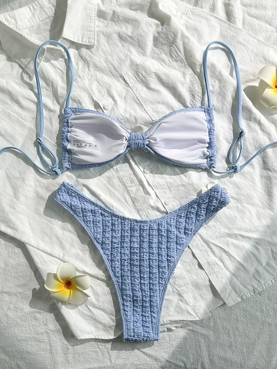 Damski strój kąpielowy bikini 3D z kwiatowym wzorem, marszczony, dwuczęściowy, brazylijski kostium kąpielowy, strój plażowy.