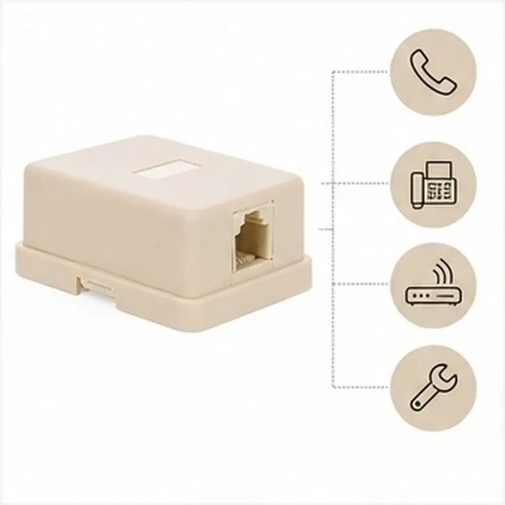 2Pcs Telephone Junction Box Single Hole Splitter Box Beige Easy Install Phone Line Connector for Home Office Telephone Splitter