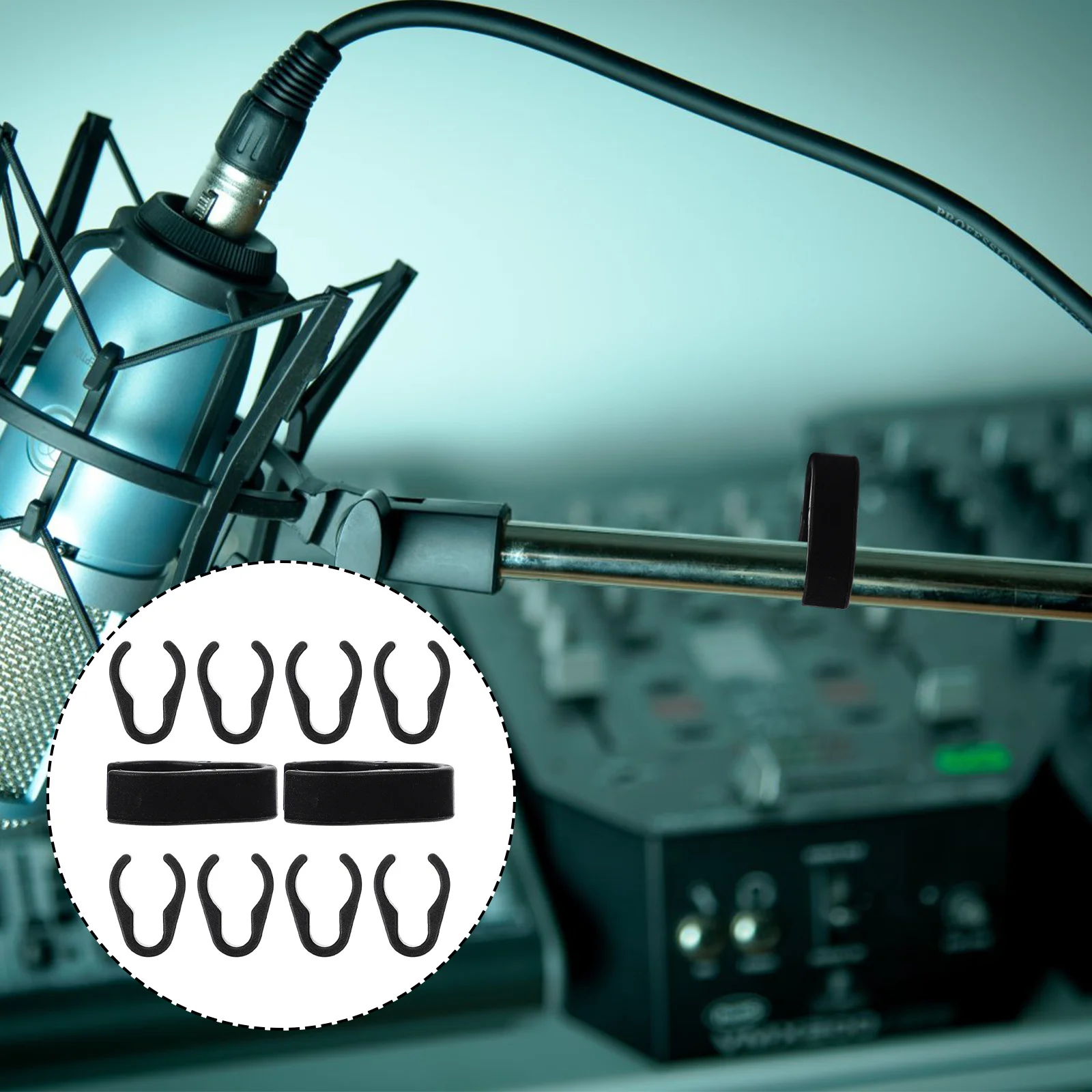 

10Pcs Microphone Cable Plastic Clamps Reliable Pole Mount Clips for Neat and Stable Cable Fixing in Studio Or Theater