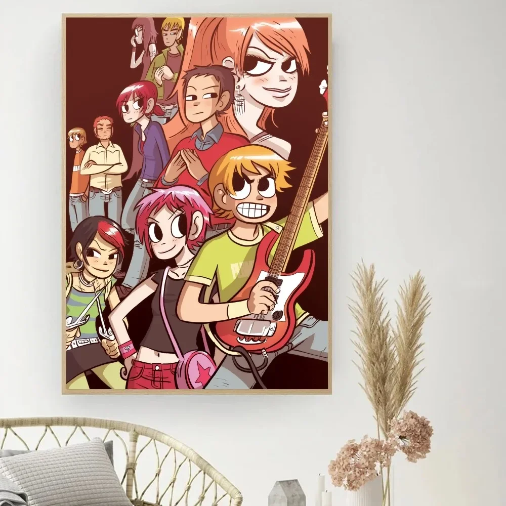 Anime Scott Pilgrim Poster DIY Vintage Movie Poster Wall Art Painting Study Stickers Small Szie Wall Painting