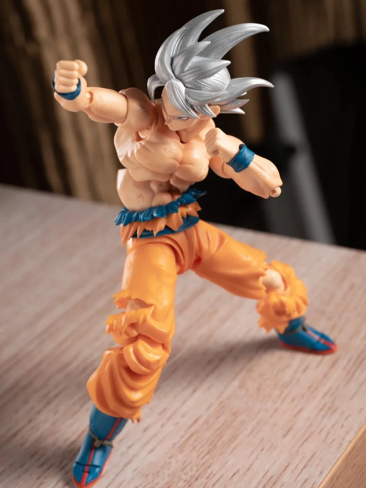 In-Stock Bandai Original SHF DRAGON BALL Son Goku Migatte no Gokui Silver Hair Anime Action Figures modello da collezione regali giocattolo