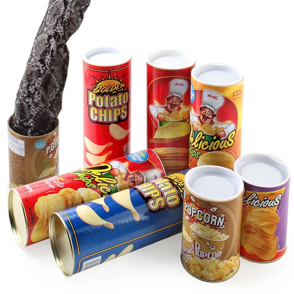 Batatas fritas assustadoras jogar brinquedos divertidos truques de cobra reutilizáveis latas de batata mágica latas de batatas cobra novidade brinquedo engraçado